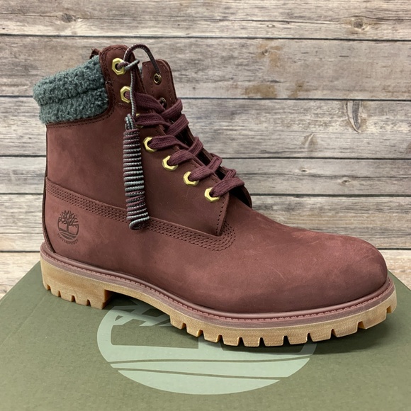 burgundy timberland boots mens
